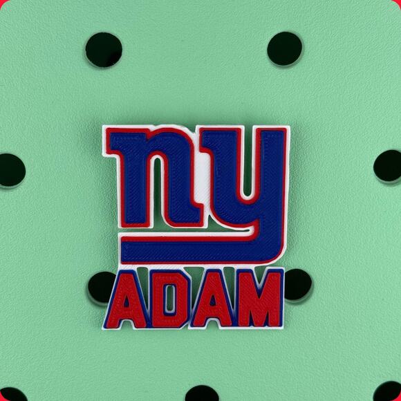 Personalized New York Giants Bogg Bag Name Tag, Giants Bogg Bag Charms - Picture 2 of 6